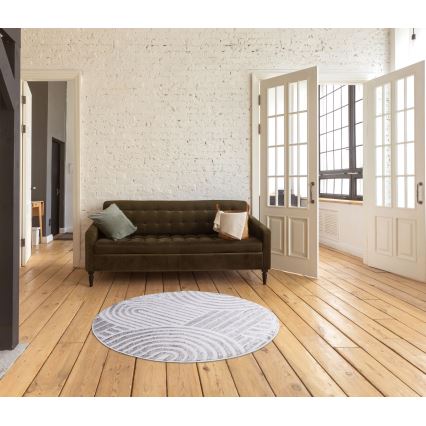 Paklājs SALAMANCA 100 cm pelēks/balts