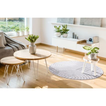 Paklājs SALAMANCA 100 cm pelēks/balts