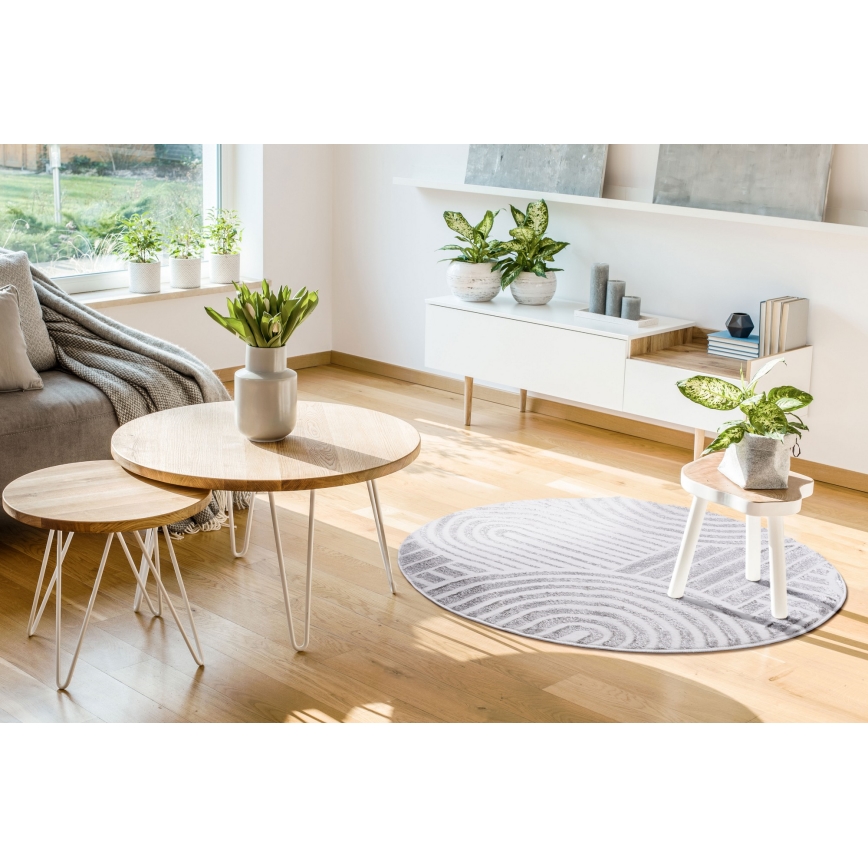 Paklājs SALAMANCA 100 cm pelēks/balts