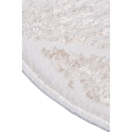 Paklājs SALAMANCA 100 cm — bēšs/balts ar lapu rakstu