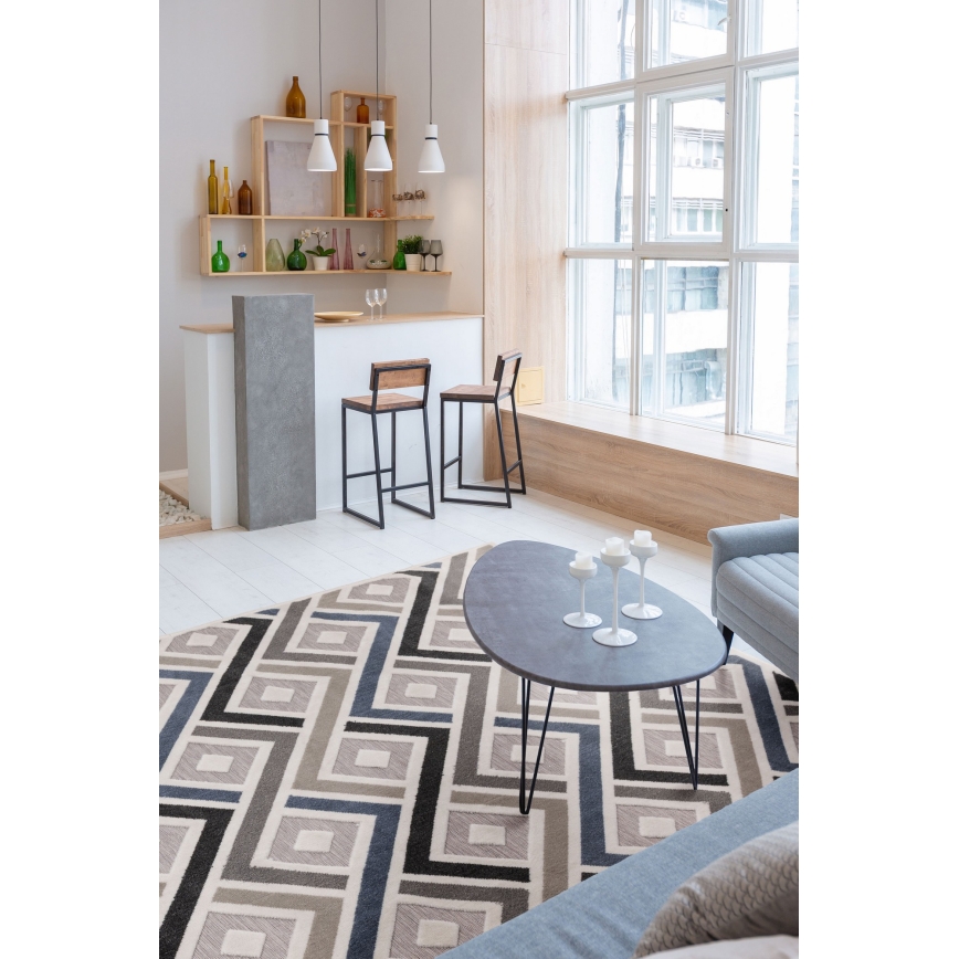 Paklājs SHIFT 120x160 cm pelēks/zils