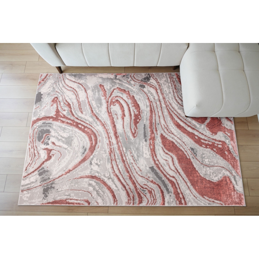 Paklājs STONE 160x220 cm rozā/pelēks