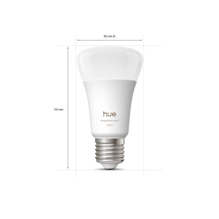 Pamata komplekts Philips Hue WHITE AND COLOR AMBIANCE 2xE27/8,1W 1000-20000K  + savienojuma ierīce