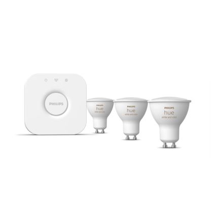 Pamata komplekts Philips Hue WHITE AND COLOR AMBIANCE 3xGU10/5,7W/230V 2000-6500K + ierīce savienojumam