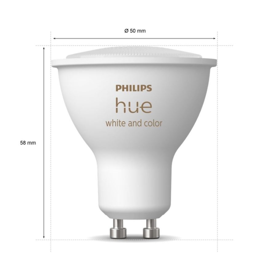Pamata komplekts Philips Hue WHITE AND COLOR AMBIANCE 3xGU10/5,7W/230V 2000-6500K + ierīce savienojumam