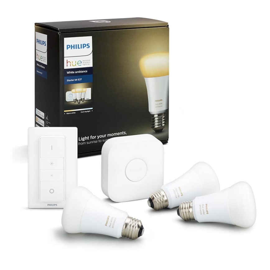 Pamata komplekts Philips Hue WHITE AMBIANCE 3xE27/9,5W/230V