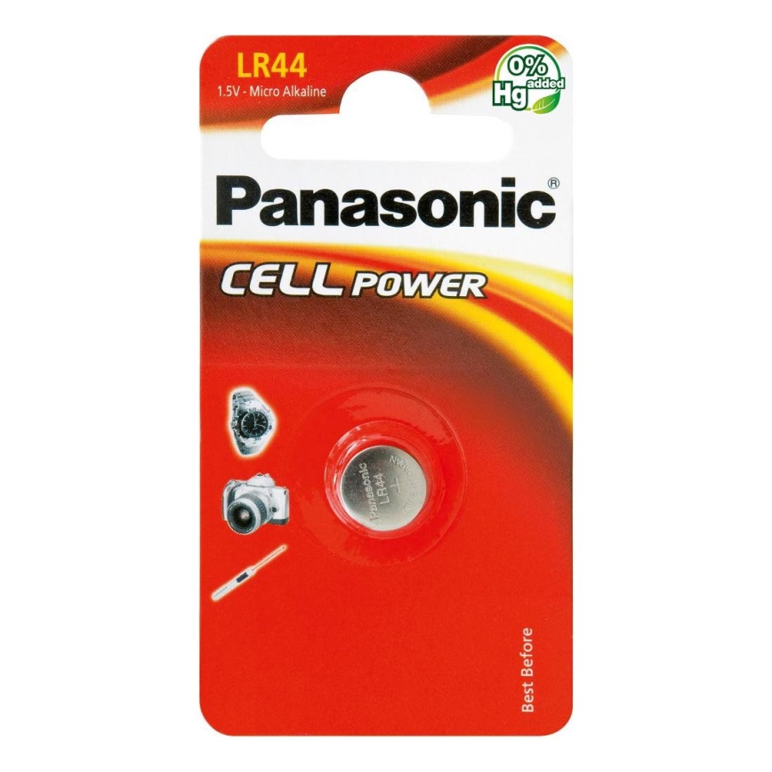 Panasonic - 1 gab. Sārmu pogas tipa baterija LR44 1,5V 120 mAh