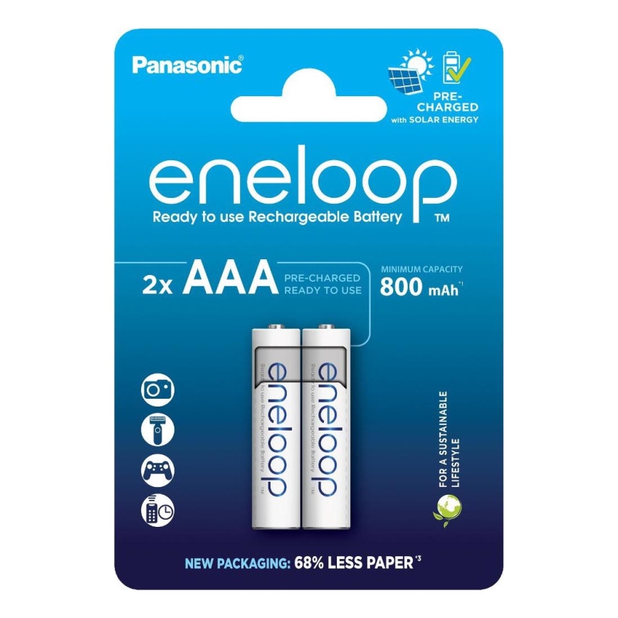 Panasonic - 2 gab. Uzlādējama baterija AAA Eneloop 800 mAh