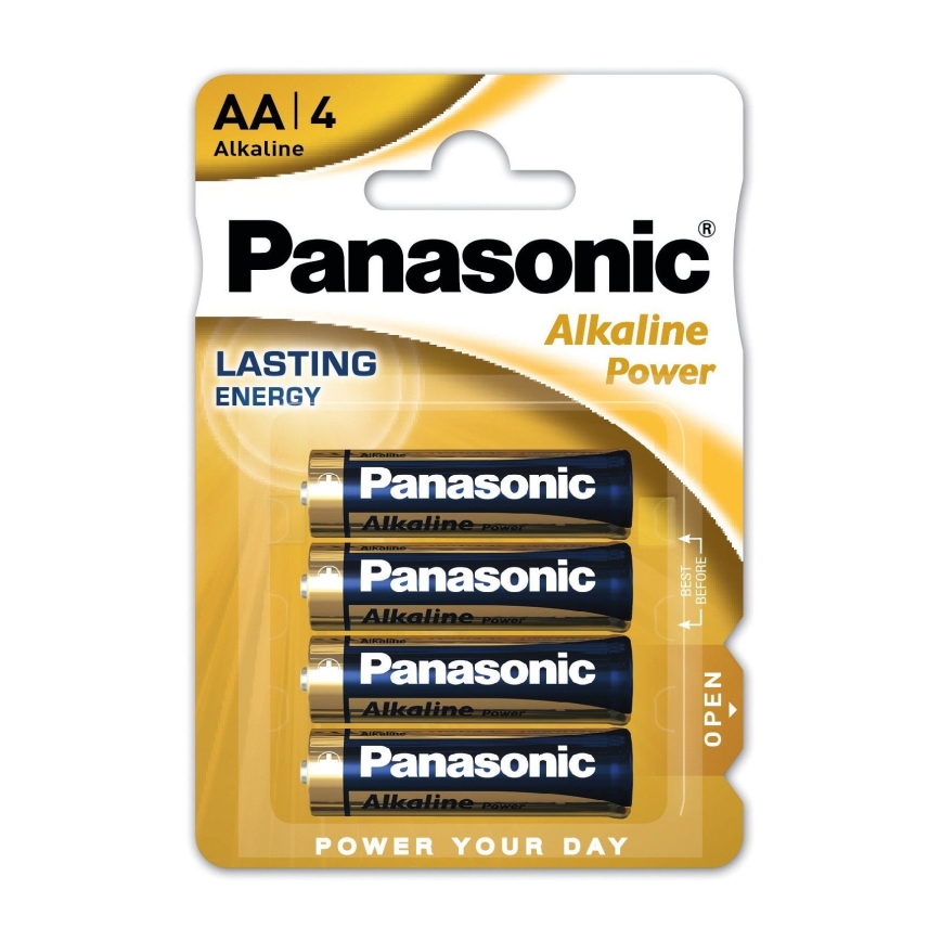 Panasonic - 4 gab. Sārmaina baterija AA/LR06