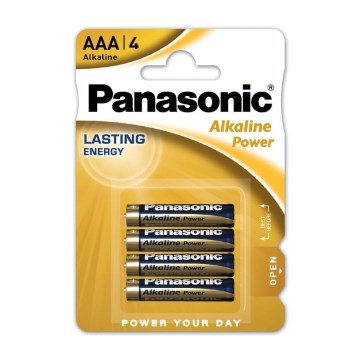 Panasonic - 4 gab. Sārmaina baterija AAA/LR03