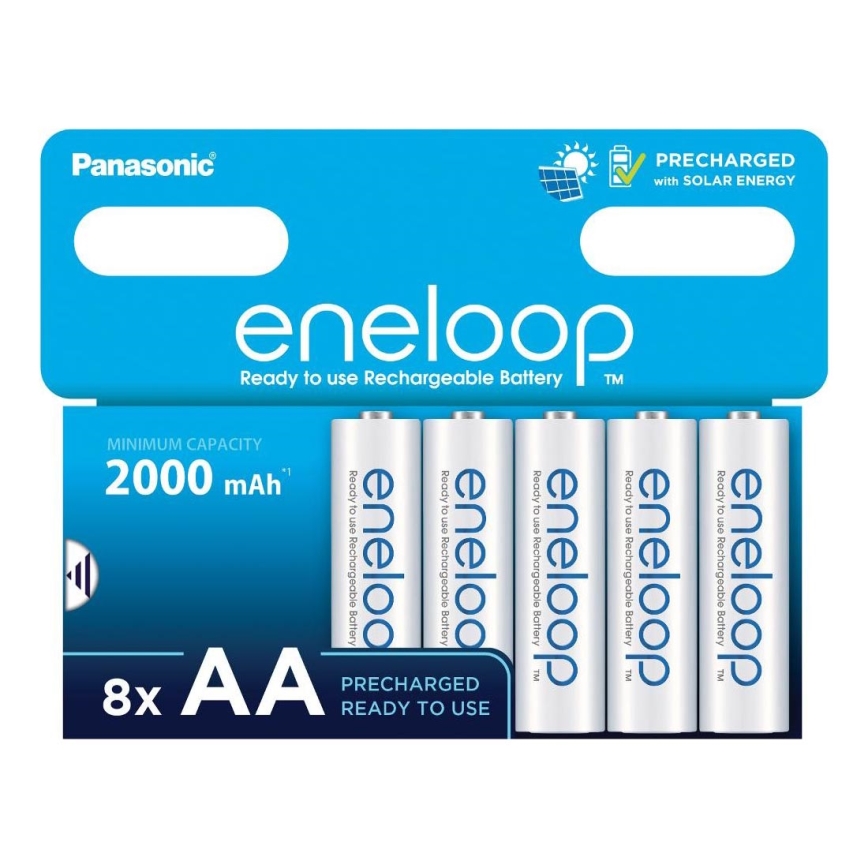 Panasonic - 8 gab. Uzlādējama baterija AA Eneloop 2000 mAh
