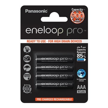 Panasonic Eneloop Pro BK-4HCDE/4BP - 4 gabali uzlādējamas AAA Eneloop Pro NiMH/1