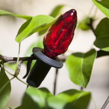 Paplašināma LED āra virtene CONE FILAMENT 20xE10 14m krāsaina/siltā balta IP44, Ražots Čehijā