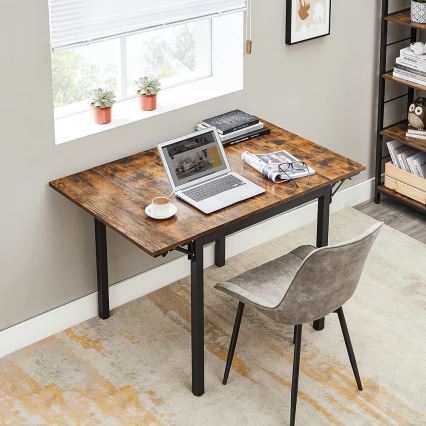 Paplašināms ēdamgalds ELDUR brūns/melns