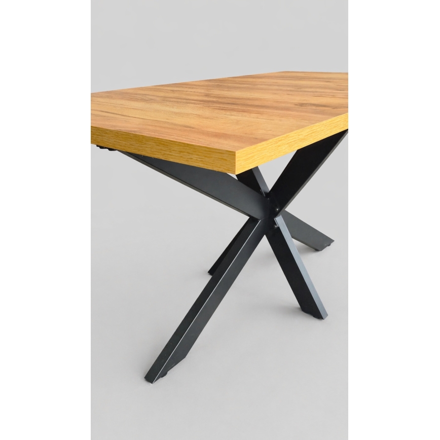 Paplašināms ēdamgalds SAMLE 150/190x80 cm ozols craft/melns
