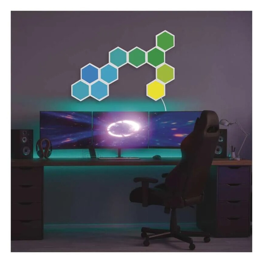 Komplekts 3x LED RGBIC+CCT regulējami paneļi - paplašinājums LED/1,8W/230V Wi-Fi Tuya