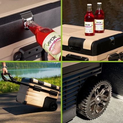 Pārnēsājama automašīnas ledusskapis ar LCD ekrānu 39 l 230V/12V/24V brūna