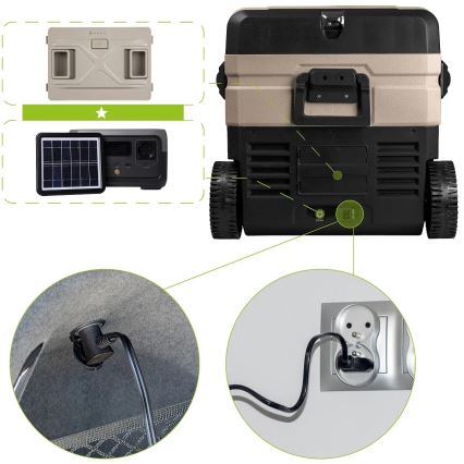 Pārnēsājama automašīnas ledusskapis ar LCD ekrānu 39 l 230V/12V/24V brūna