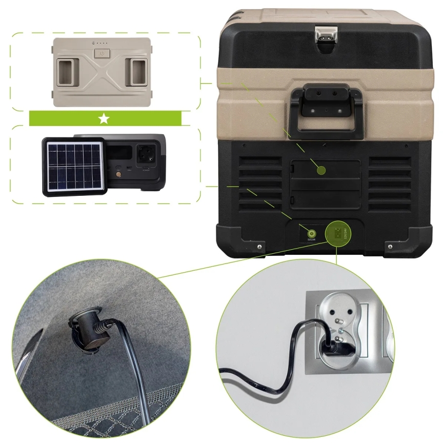 Pārnēsājama automašīnas ledusskapis ar LCD ekrānu 39 l 230V/12V/24V brūna