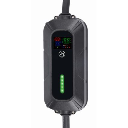 Portatīvā ceļojuma uzlādes stacija elektromobiļiem EV/PHEV, AC Type 2, 32 A/400 V, 22 kW, IP55, 5 m kabelis + adapters 230 V, 3,7 kW + uzglabāšanas soma