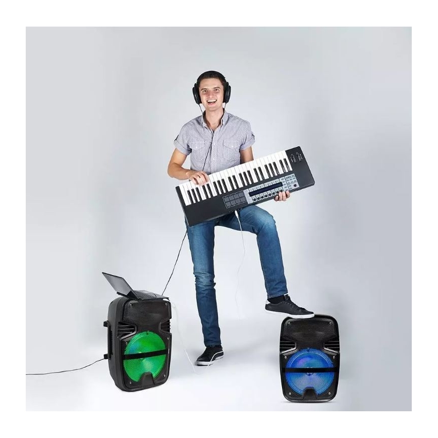 Pārnēsājams Bluetooth skaļrunis ar mikrofonu 15W/3,7V LED RGB + TP