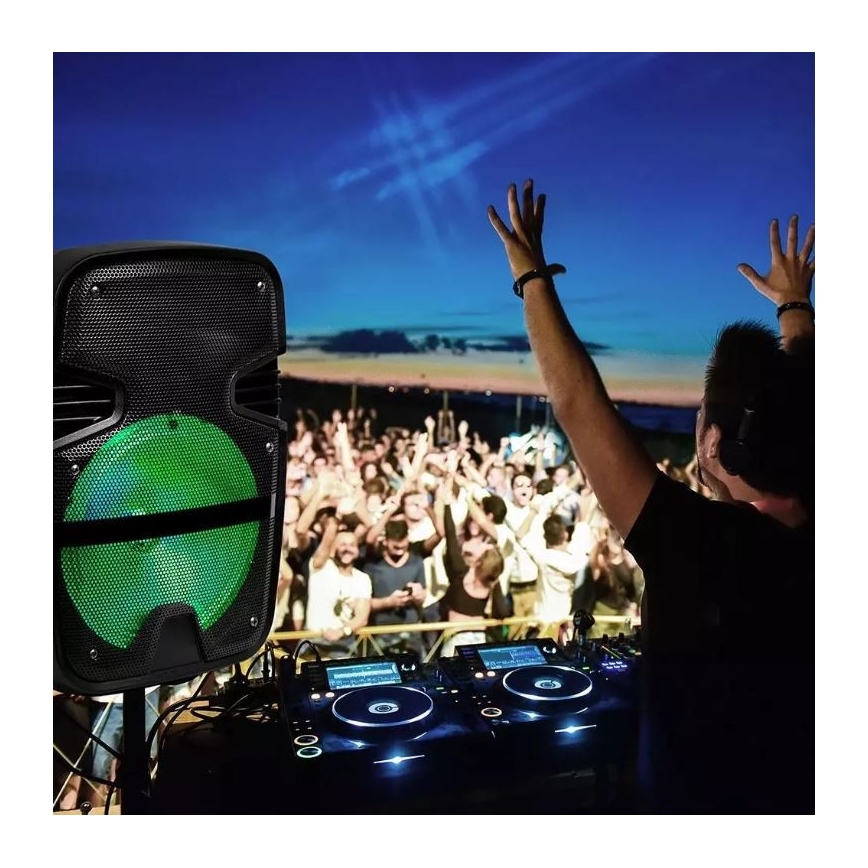 Pārnēsājams Bluetooth skaļrunis ar mikrofonu 15W/3,7V LED RGB + TP