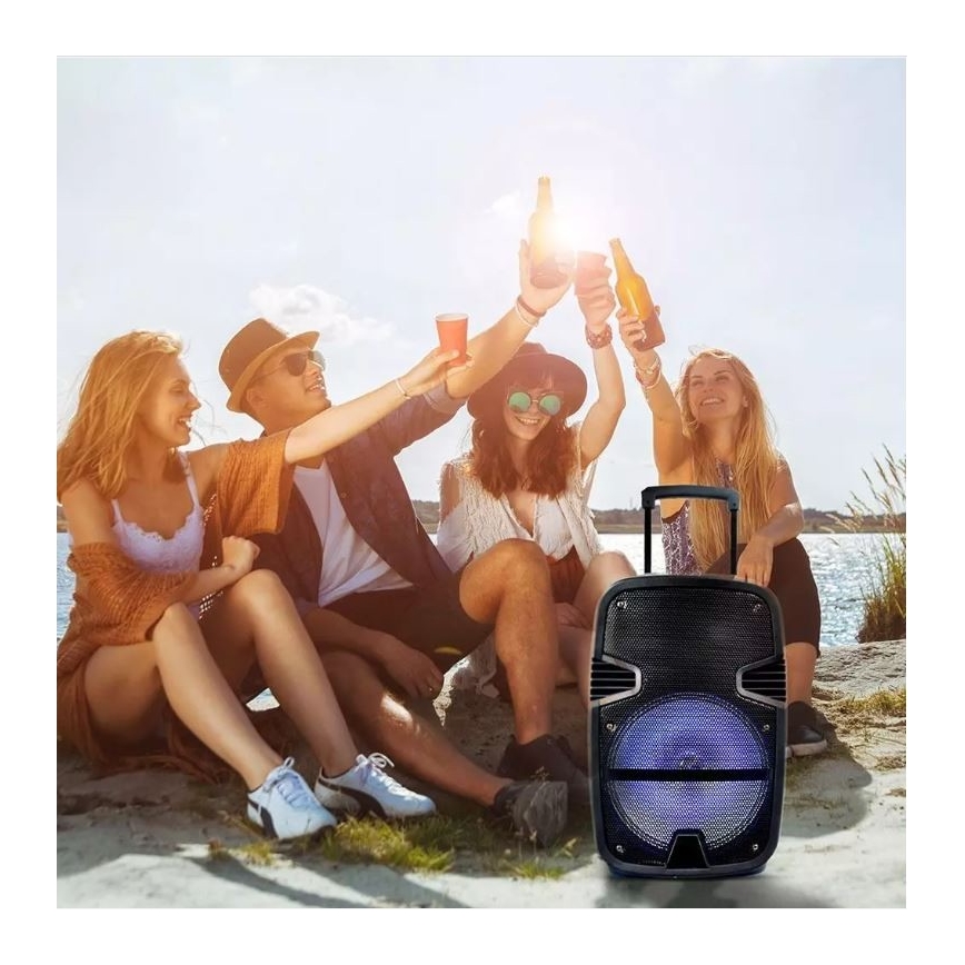Pārnēsājams Bluetooth skaļrunis ar mikrofonu 35W/3,7V LED RGB + TP
