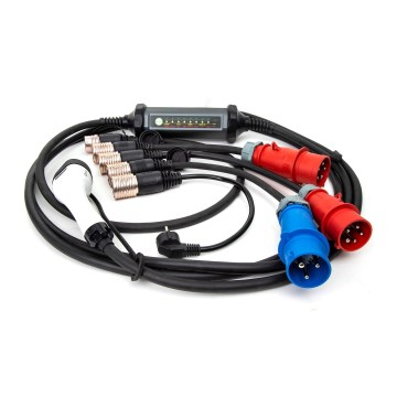 Pārnēsājams lādētājs elektromobiļiem ar 4 adapteri Tips 2 32A/480V 22kW 7m IP67