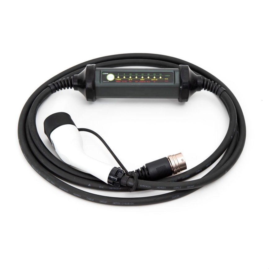 Pārnēsājams lādētājs elektromobiļiem ar 4 adapteri Tips 2 32A/480V 22kW 7m IP67