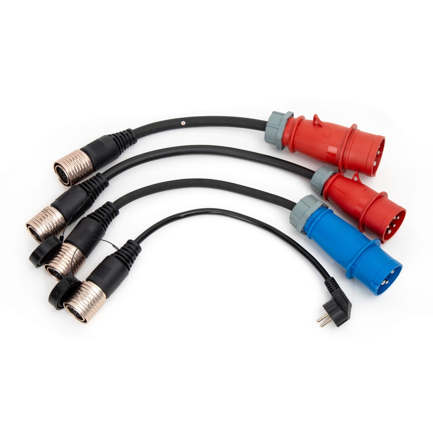 Pārnēsājams lādētājs elektromobiļiem ar 4 adapteri Tips 2 32A/480V 22kW 7m IP67