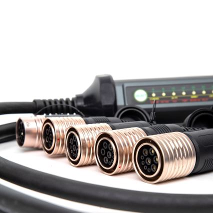 Pārnēsājams lādētājs elektromobiļiem ar 4 adapteri Tips 2 32A/480V 22kW 7m IP67