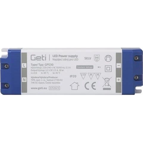 Pārslēdzams barošanas avots LED joslām 30W/12V IP20