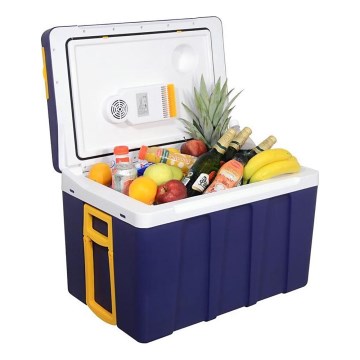 Pārvietojama dzesēšanas kaste ar riteņiem 60W/230/12V 50 l zila/dzeltena