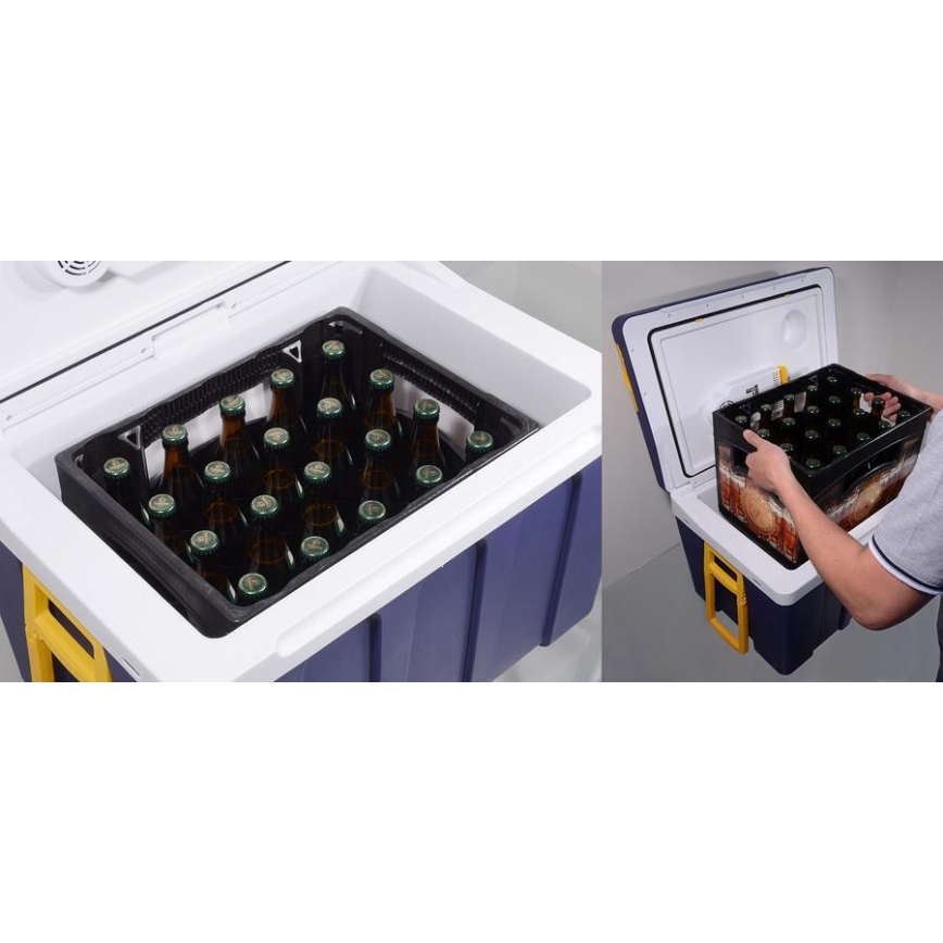 Pārvietojama dzesēšanas kaste ar riteņiem 60W/230/12V 50 l zila/dzeltena