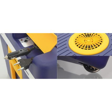 Pārvietojama dzesēšanas kaste ar riteņiem 60W/230/12V 50 l zila/dzeltena