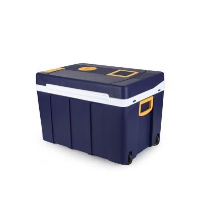Pārvietojama dzesēšanas kaste ar riteņiem 60W/230/12V 50 l zila/dzeltena