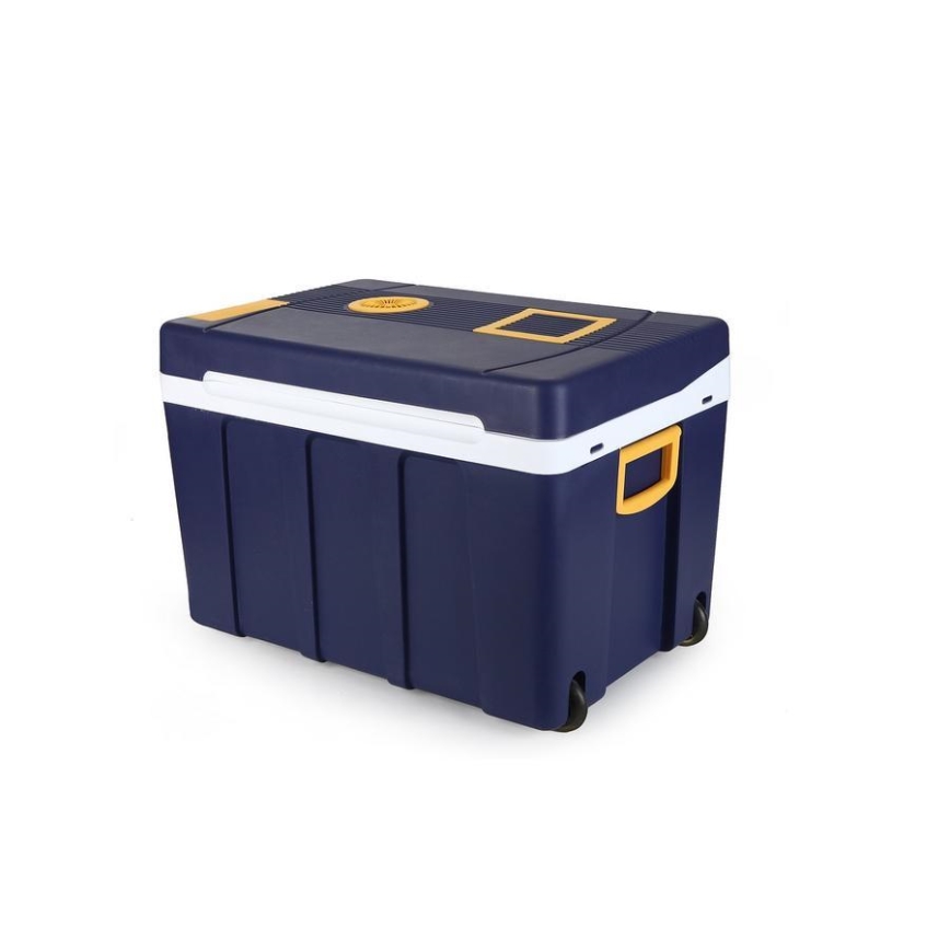 Pārvietojama dzesēšanas kaste ar riteņiem 60W/230/12V 50 l zila/dzeltena