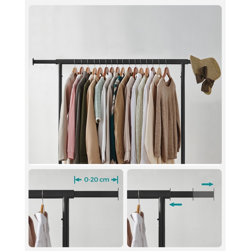 Pārvietojams brīvi stāvošais pakaramais LINEA, melns