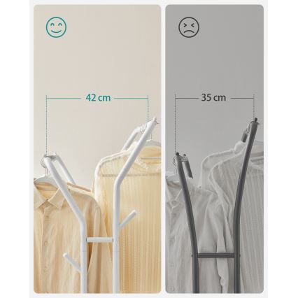 Pārvietojams brīvi stāvošs drēbju pakaramais LINEA balts