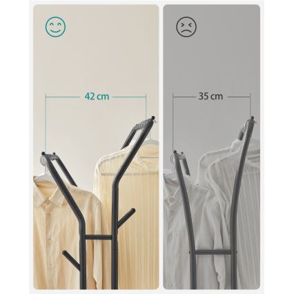 Pārvietojams drēbju pakaramais LINEA, melns
