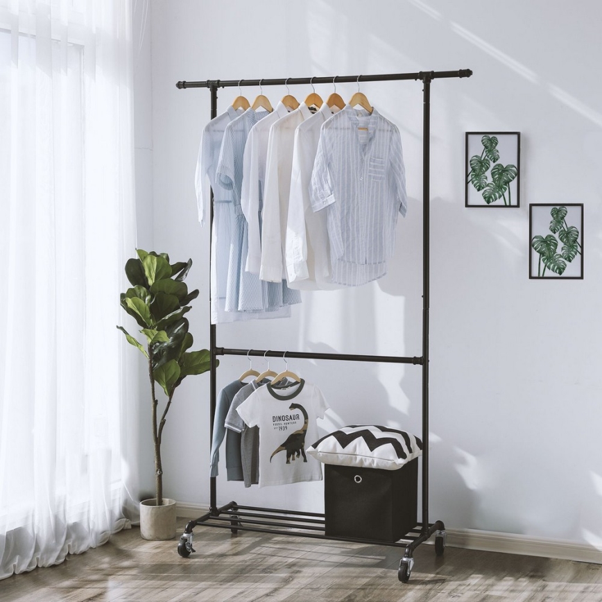 Pārvietojams statīva pakaramais LINEA, melns