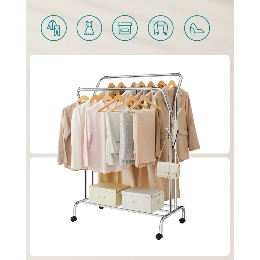 Pārvietojams stāvošs pakaramais LINEA, sudraba