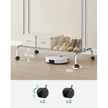 Pārvietojams stāvošs pakaramais LINEA, sudraba