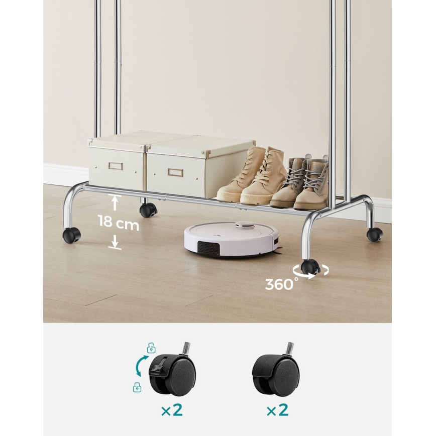 Pārvietojams stāvošs pakaramais LINEA, sudraba