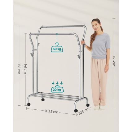 Pārvietojams stāvošs pakaramais LINEA, sudraba