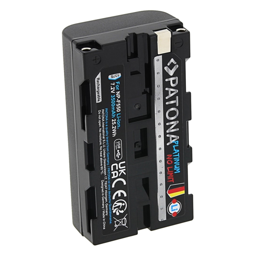 PATONA - Akumulators Sony NP-F550/F330/F570 3500mAh Li-Ion Platinum USB-C uzlāde