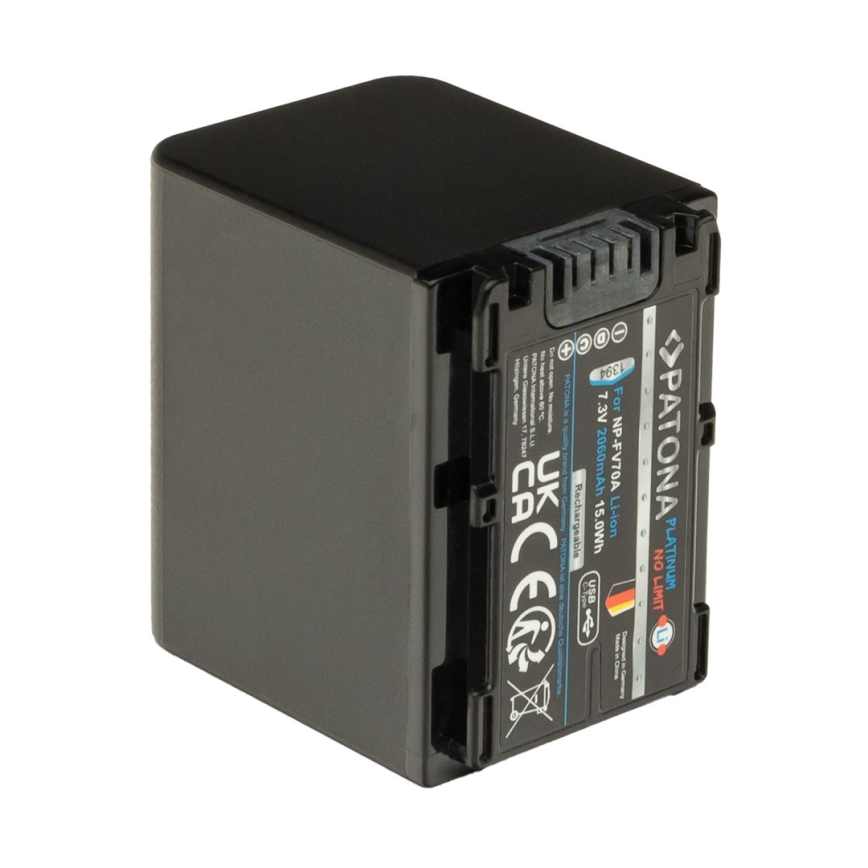 PATONA - Akumulators Sony NP-FV70A 2060mAh Li-Ion Platinum USB-C lādētāju