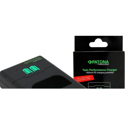 PATONA - Ātrs lādētājs Dual Fuji NP-W126 + vads USB-C 0,6m
