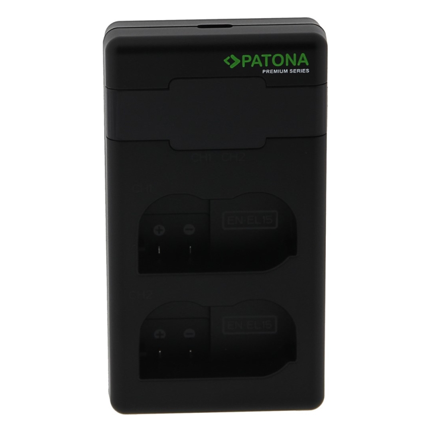 PATONA - Ātrs lādētājs Dual Nikon EN-EL15/EN-EL15C + vads USB-C 0,6m