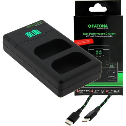 PATONA - Ātrs lādētājs Dual Olympus BLX-1 + vads USB-C 0,6m